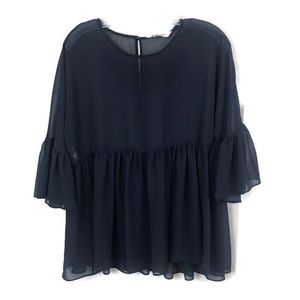 BCB GENERATION XS NAVY BABYDOLL TOP